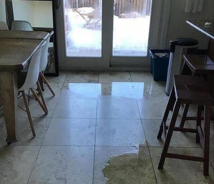Water leaking in through the doors after a snow storm.